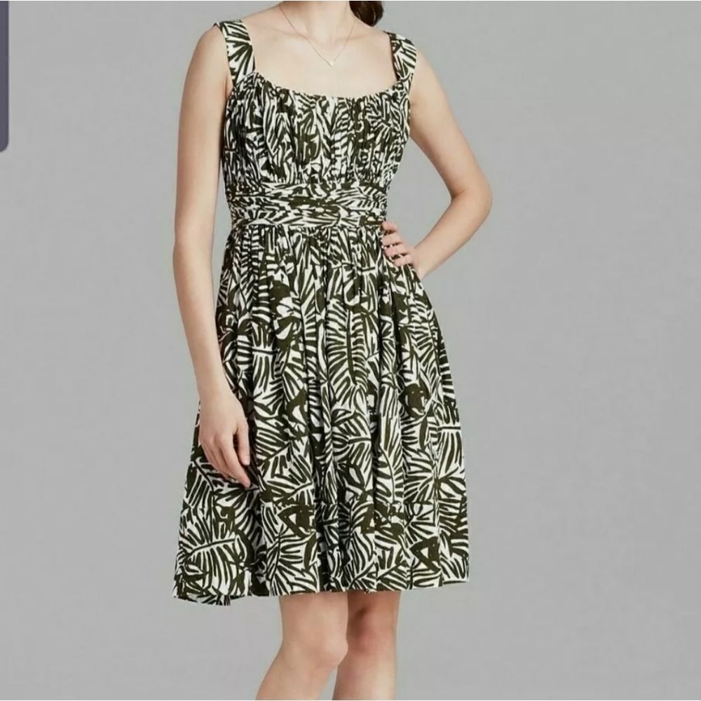 KATE SPADE NEW YORK ORCHID PRINT RUCHED SUNDRESS S